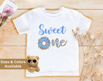 First Birthday Shirt | Donut Birthday Bodysuit | First Birthday Boy Tees | Sweet One Birthday T-shirt | Donut Birthday Gift | 790A