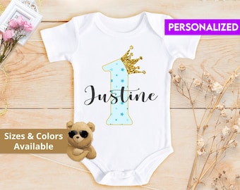 Personalized Baby First Birthday Bodysuit | 1st Birthday Boy Shirt | Baby Boy Outfit | Keepsake Custom Gift | Boy Baby Shower | 786E