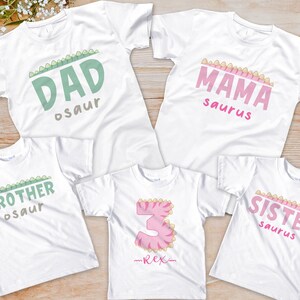 Matching Family Dinosaur Shirts, Birthday Party outfit, T-Rex Birthday, Second Birthday T-Shirt, Girl Family Tees, Dinosaur theme shirt, 794
