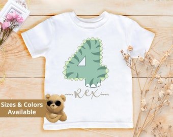 Dinosaur Fourth Birthday Shirt | Dinosaur 4th Birthday T Shirt | Dinosaur party Gift | Birthday Boy Outfit | Toddler Dinosaur Birthday |794D
