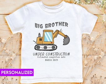 Big Brother Shirt | Pregnancy Reveal Shirt | Big Brother Under Construction Shirt | Brother digger Bodysuit | Pregnancy Announcement | 803A