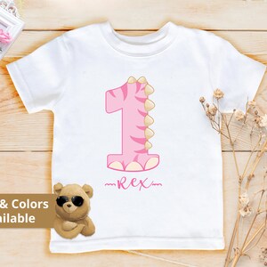 Dinosaur First Birthday Shirt | Dinosaur 1st Birthday Tee Shirts | Dinosaur party Gift | Birthday Girl Outfit | Baby Dinosaur Birthday |794E