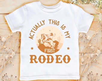 Actually This Is My First Rodeo Shirt | Cute Cowboy Cowgirl Pregnancy Announcement Bodysuit  | horse Rodeo Bodysuit | Yeehaw Tee | 839