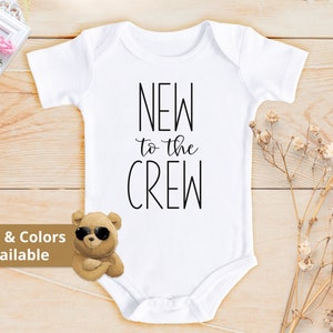 New to the Crew Graphic Bodysuit | Newborn Coming Home Outfit  | Baby Shower Idea | Unisex Announcement Gift | Pregnancy Reveal | 887C