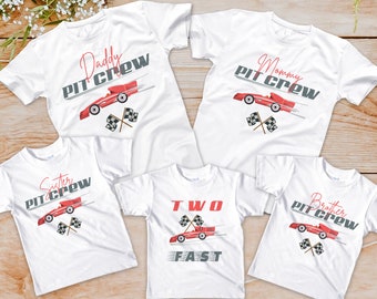 Two Fast Family Reunion Race Car Birthday Boy Shirt | Mama and Me Pit Crew Matching Outfit | 2nd Birthday Toddler Tee | Baby Bodysuit |  788