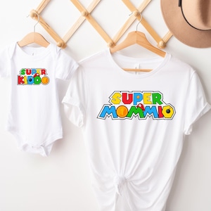 Super Mommio Shirt, Super Kiddo Shirt, Super Daddio Shirt, Birthday shirts, Mario Family Matching Shirt, Gift For Mother, Parents Gift, 357