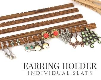 10" Custom Jewelry Holder, Frame Earring Holder Extra Slats, DIY Earring Organizer, Handmade Wood Holders, Hand Cut, Jewelry Armoir Insert