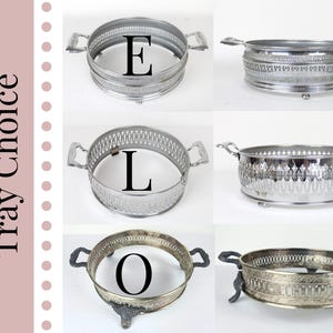 Custom Ring Holder Tray, Round Jewelry Display Stand, Standing Ring Organizer, Your Choice Vintage Tray, Unique Ring Box Organization image 2