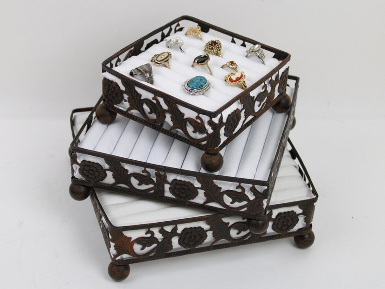 Ring Display Box Jewelry Tray Jewelry Organizer Stand Etsy