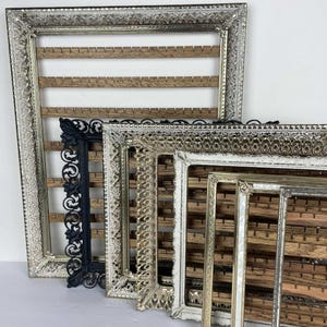 Your Choice Vintage Frame, Hanging Earring Organizer, Wall Jewelry Holder, Intricate Filigree Frame, Metal Stud Earring Display, Unique Gift