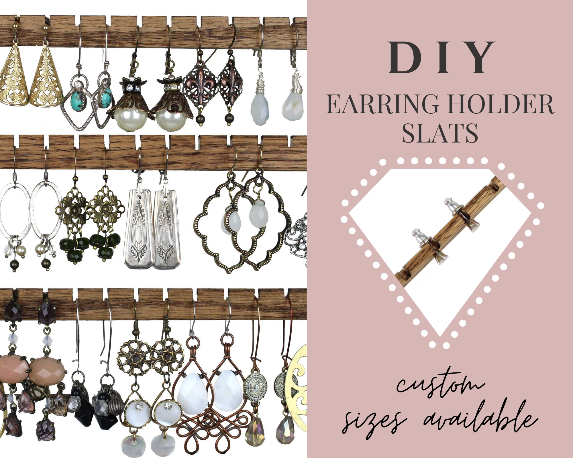 14 Wood Earring Holder DIY Earring Organizer Hand Cut Etsy