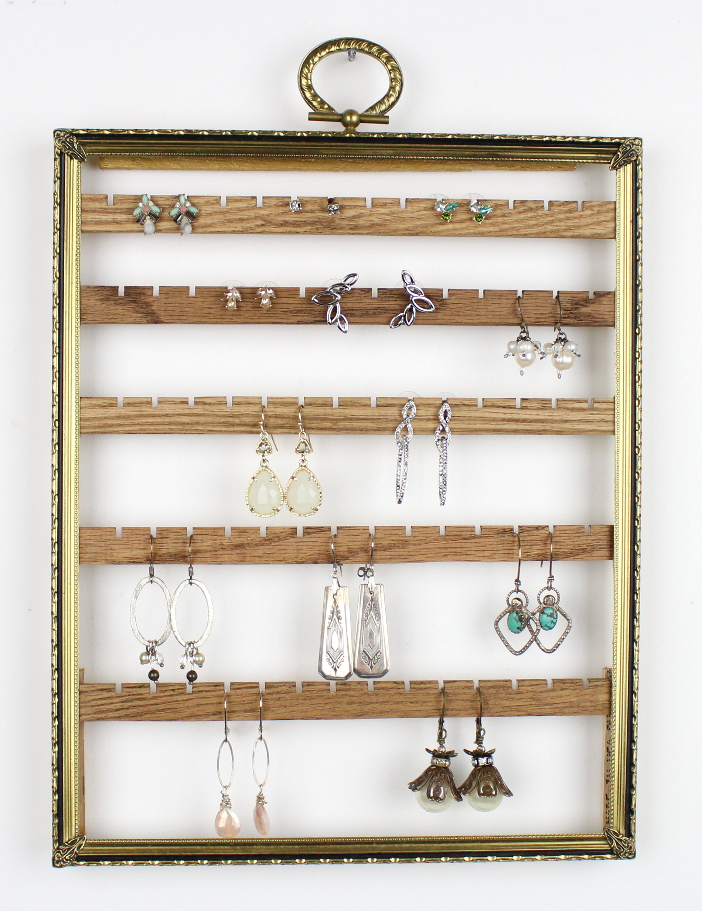 Metal Jewelry Holder Wall Hanging Earring Organizer Vertical Etsy