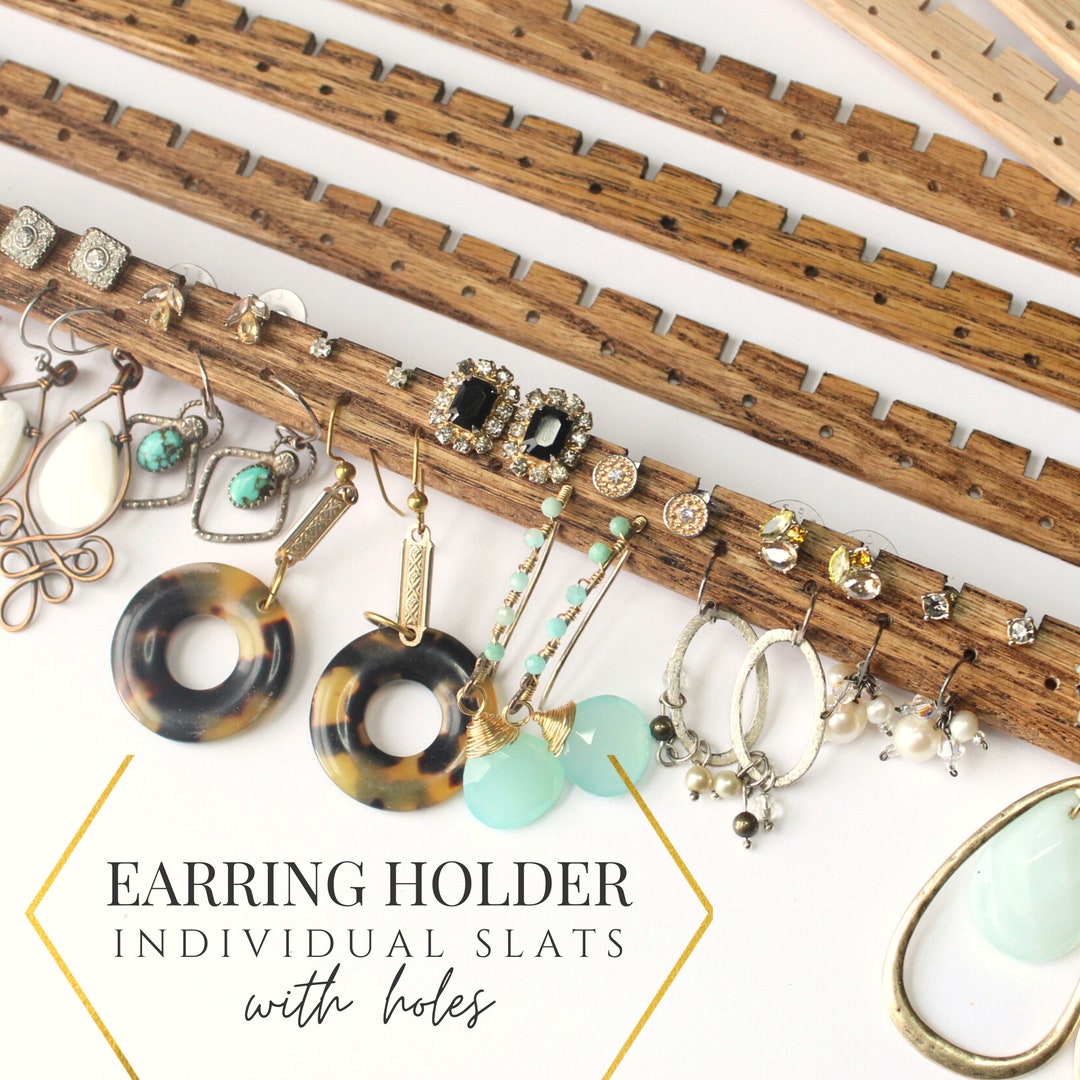 10 Custom Jewelry Holder, Frame Earring Holder Extra Slats, DIY Earring  Organizer, Handmade Wood Holders, Hand Cut, Jewelry Armoir Insert 