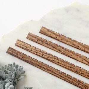 18&quot; Earring Slats with Holes, DIY Earring Organizer, Hand Cut Wood Jewelry Holders, Extra Bars with Notches & Holes, Jewelry Cabinet Insert