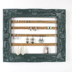 Jewelry Organizer Set, Shiplap Frame, Necklace & Earring Holder