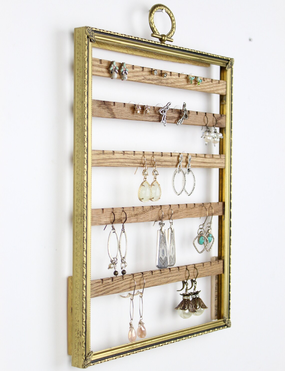 Metal Jewelry Holder Wall Hanging Earring Organizer Vertical Etsy