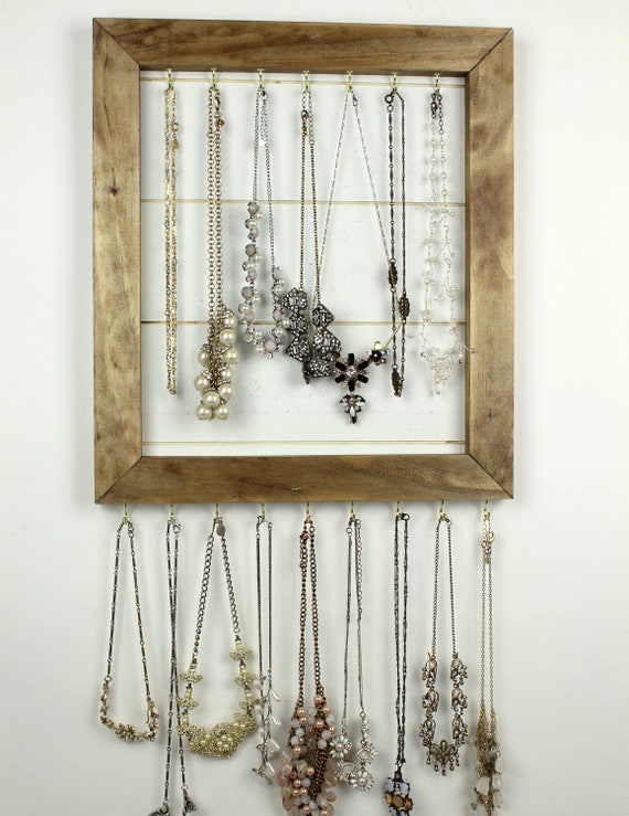 Shiplap Necklace Holder, Jewelry Organizer, Farmhouse Frame Necklace  Display, Wall Hanging Jewelry Organization, Custom Jewelry Rack -   Denmark