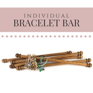 Wood Bracelet Bar, Custom Oak Bracelet Holder, DIY Jewelry Organizer, Hanging Rod, Headband Display, All In One Jewelry Rack, Scrunchie Bar