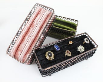 Exhibidor de anillos de su elección, soporte de metal para anillos, soporte organizador de joyas, exhibidor de anillos de mesa, bandeja ovalada para joyas