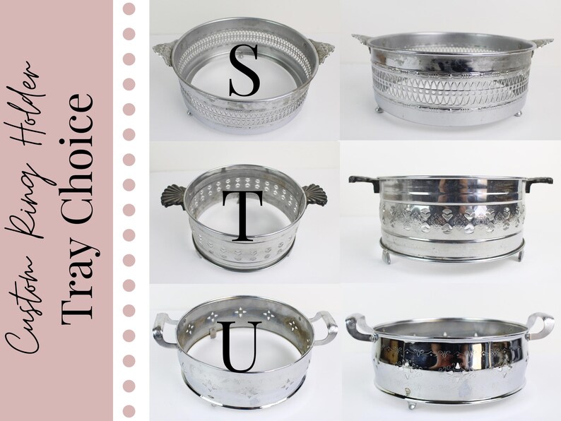 Custom Ring Holder Tray, Round Jewelry Display Stand, Standing Ring Organizer, Your Choice Vintage Tray, Unique Ring Box Organization image 3