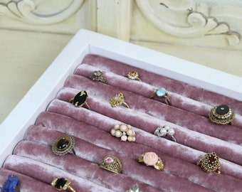 Expositor de anillos personalizado, bandeja para joyas personalizada, joyero de madera, soporte para anillos, organizador de tocador y almacenamiento en armario.