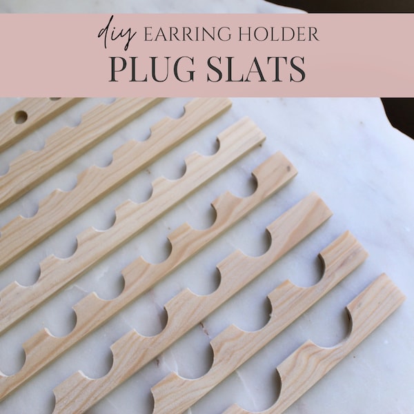 Plug Earring Holder, Gauge Display Slats, DIY Earrings Organizer, Wood Jewelry Display, Tapered Spiral Ear Stretcher Storage, Tunnel Holder