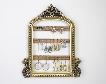Wall Mount Earring Holder, Hanging Earring Organizer, Gold Jewelry Organization, Arch Frame Earring Storage, Dorm Room Organizer, Wall Décor