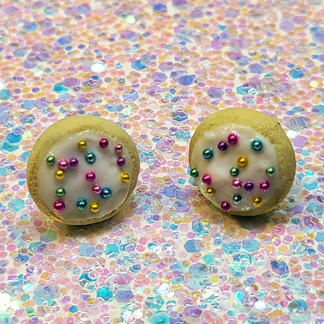 Sugar Cookie With White Frosting & Rainbow Sprinkles Dessert Etsy