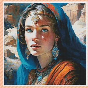 Woman Cross Stitch Pattern (Size 2) - Counted Cross Stitch Pattern