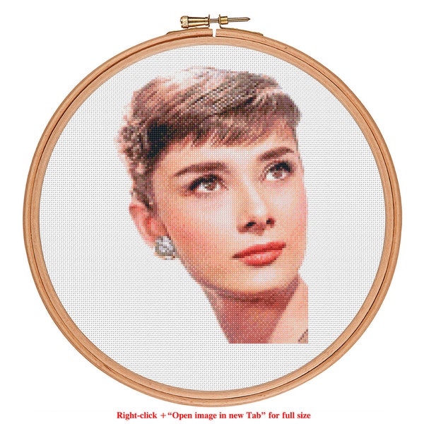 Audrey Hepburn Cross Stitch Pattern - who is your idol? - Modern Cross Stitch Pattern PDF