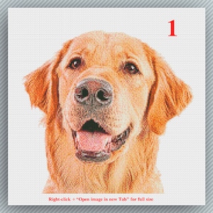 Convert your dog photo into cross stitch pattern - Custom made Cross Stitch pattern - Personalized Cross Stitch pattern