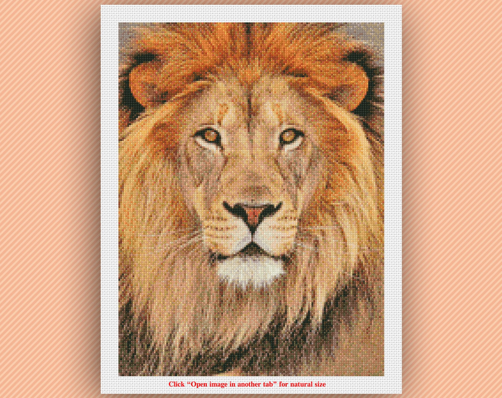 Lion Cross Stitch Pattern Size 1 Counted Cross Stitch