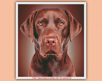 Patrón de punto de cruz Labrador Retriever (tamaño 2) - Patrón de punto de cruz contado - Archivo PDF