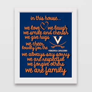 UV-teken // Universiteit van Virginia teken // College teken // Virginia teken // Cavailiers teken // &quot;We are family&quot;