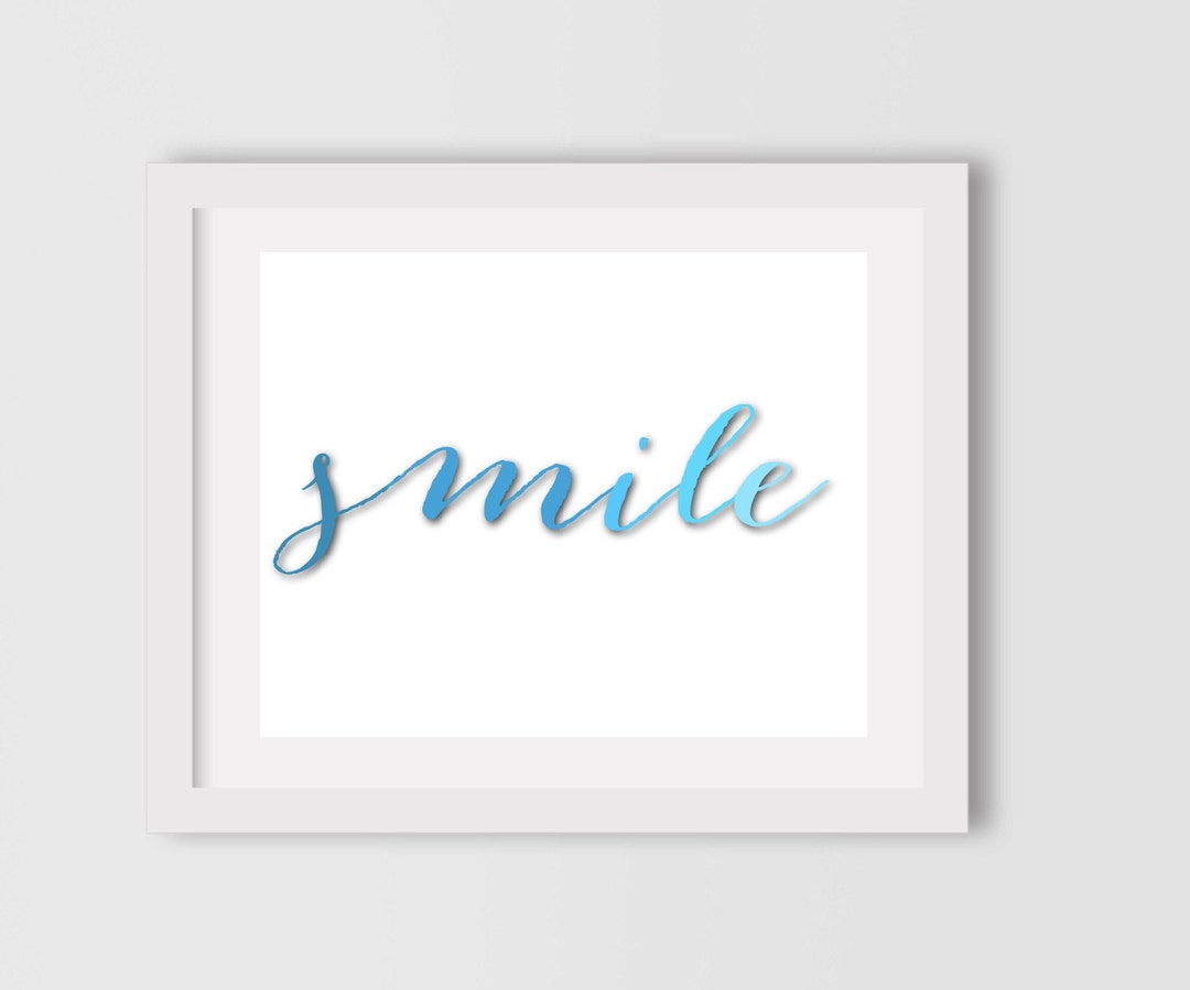 Sign Smilling Smile Sign // Happy Sign // Simple Sign // Wall Art // Wall Gallery ...