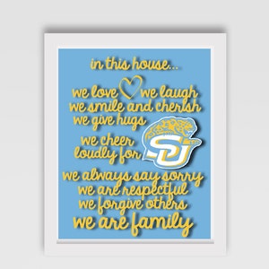 SU-teken // Southern University-bord // College-bord // Louisiana-bord // Jaguars-teken // &quot;Wij zijn familie&quot;