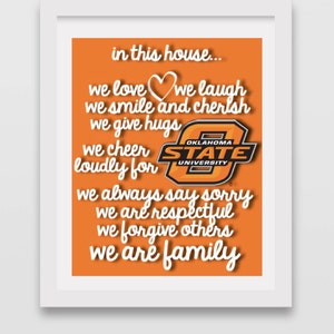 OSU sign // Oklahoma State University sign // College sign // Oklahoma sign // University sign // &quot;We are family&quot;