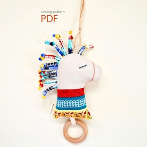 Horse Rattle Sewing Pattern, Stuffed Pony Toy, Baby Gift (PDF Pattern)