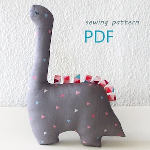 Dinosaur toy sewing pattern . Dinosaur gift plush sewing pattern . Dinosaur nursery baby shower plushie pattern
