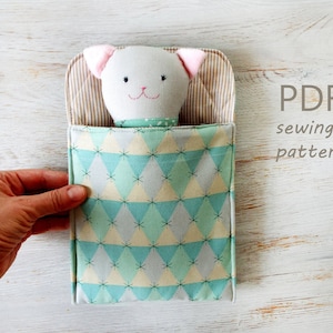 Cat sewing pattern . Toy stuffed animal sewing patterns . Puppy cat lover gift cloth doll pattern . Fabric handmade cat rag doll pattern