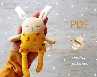Bunny stuffed animal soft toy pattern . Bunny plush pattern baby toys . Sleep rabbit baby toys pattern . Easter bunny sewing patterns