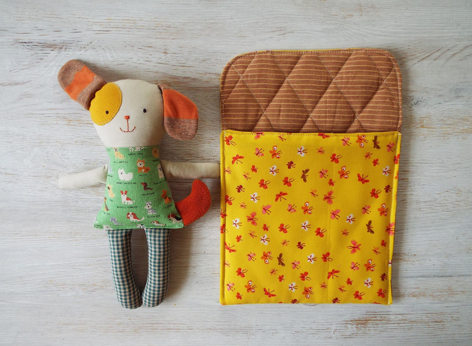 DIY Stuffed Dog in Bag Pattern Sewing Rag Dog Doll Handmade Etsy