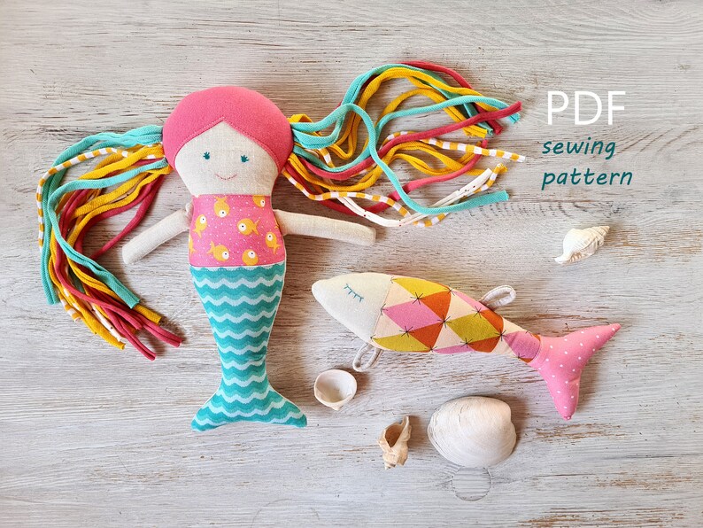 Mermaid Doll Sewing Pattern Pdf . Handmade Cloth Mermaid Doll - Etsy