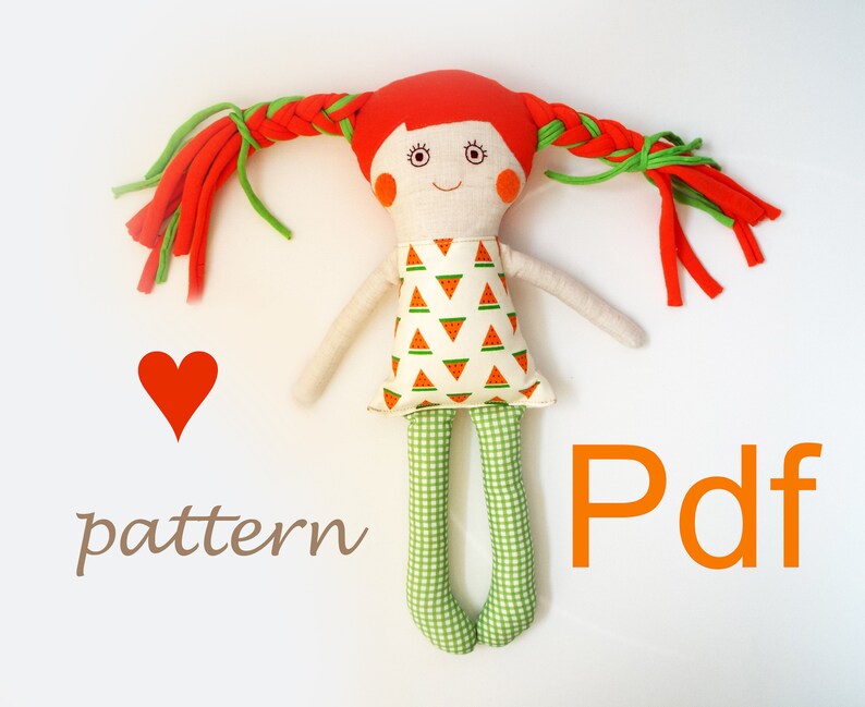 Rag Doll Sewing Pattern DIY Detailed Tutorial Step by Step Etsy UK