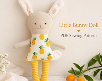 Easy Easter Bunny Sewing Pattern, Stuffed Animal Toy PDF Tutorial