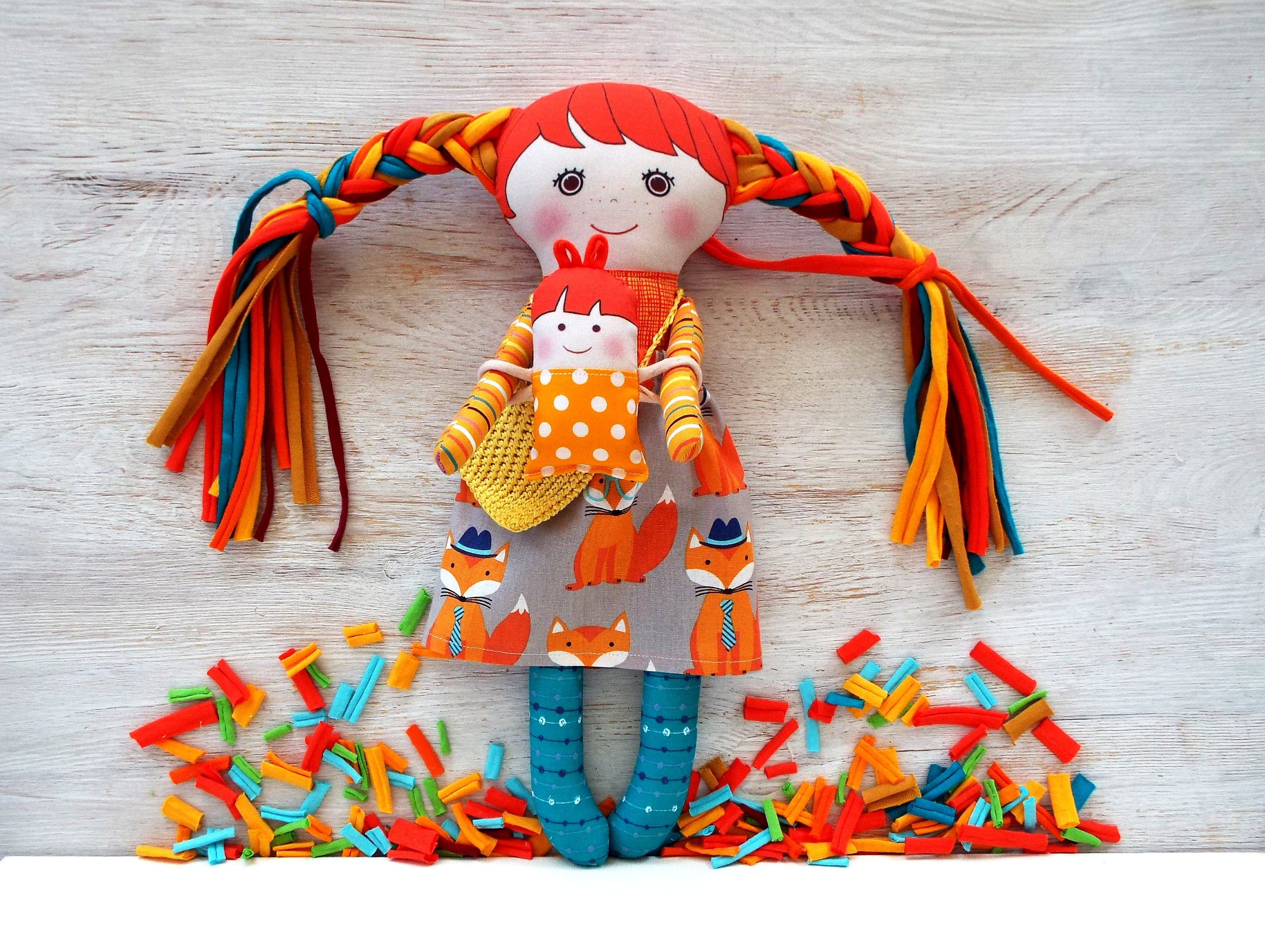 Rag doll educational toys for Kids . Handmade doll baby girl | Etsy