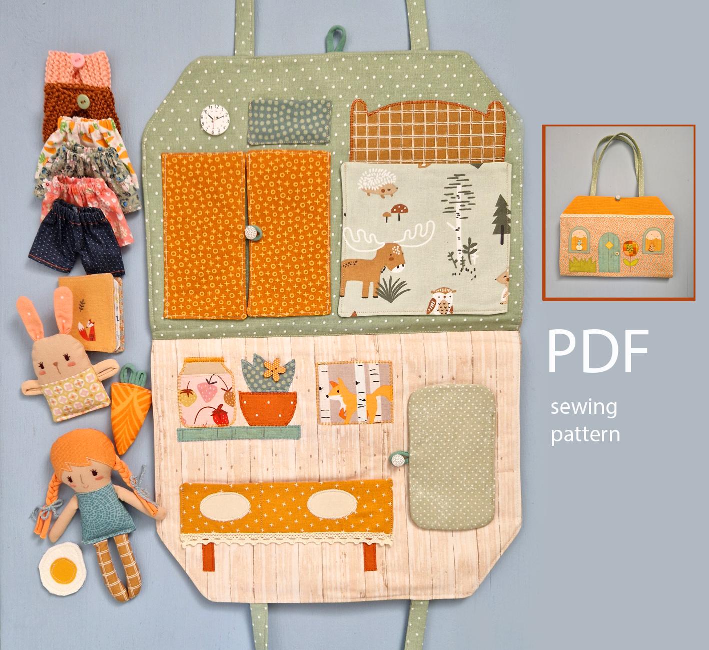 Doll House and Rag Doll Sewing Pattern PDF, Play Set With Wardrobe ...