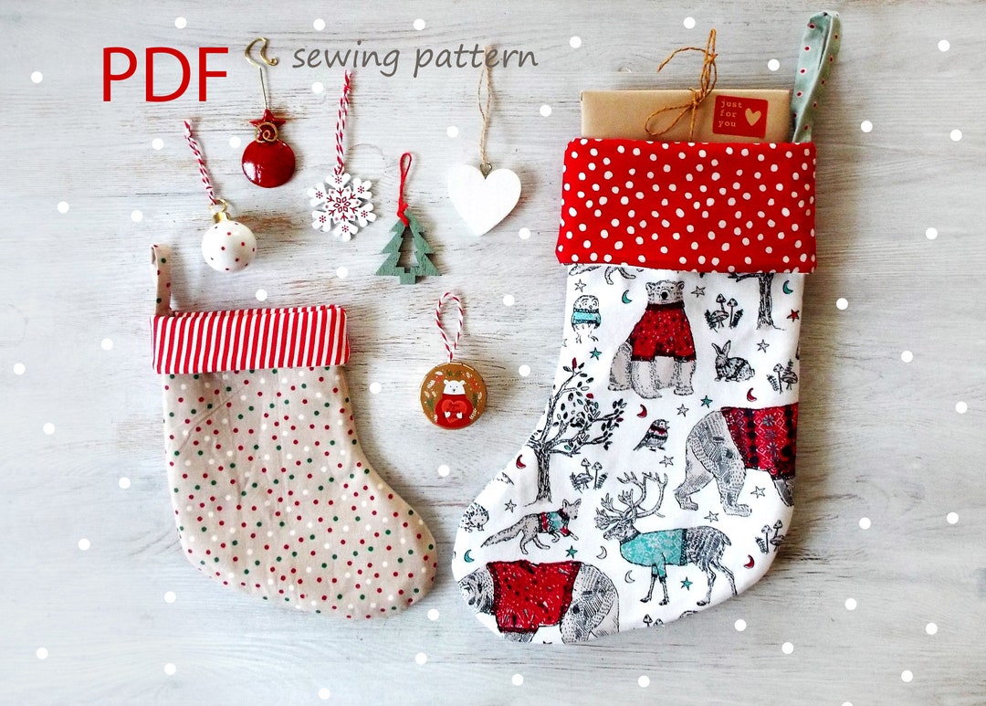 Christmas Stocking Primitive Christmas Sewing Pattern Christmas Gifts ...