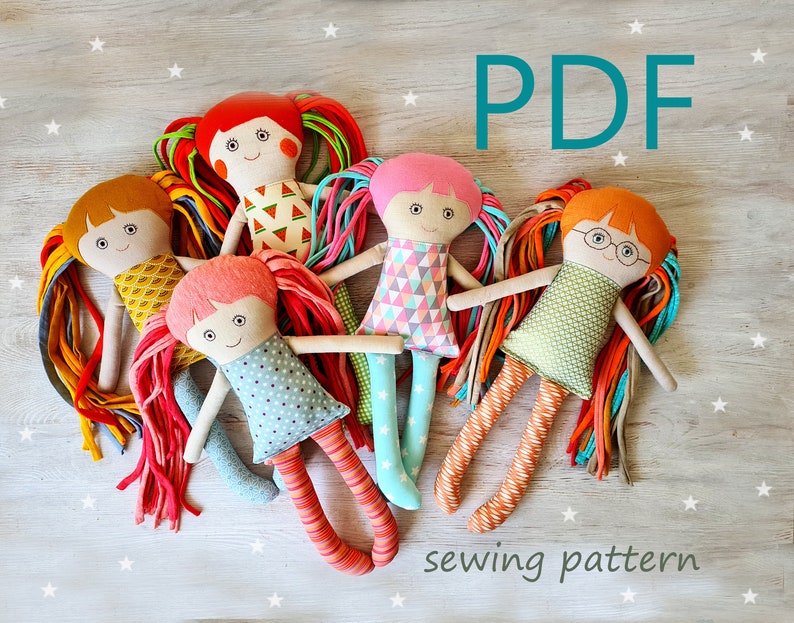 Rag Doll Sewing Pattern DIY Detailed Tutorial Step by Step Etsy UK