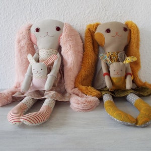 DIY Stuffed Bunny Doll With Clothes & Mini Bunny Pattern Sewing PDF ...